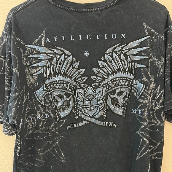 Affliction Black Short Sleeve Skull Tee - Picture 7 of 8